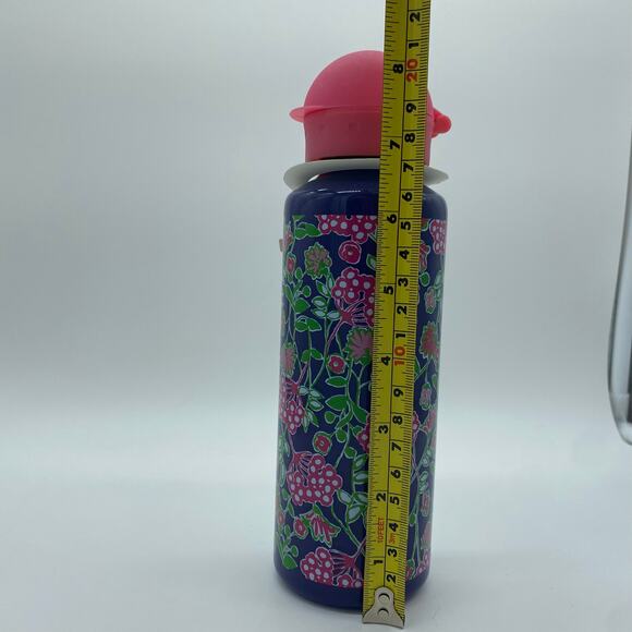 Lilly Pulitzer Water Bottle Navy Bloomers 20oz Stainless Steel Pink Blue - Picture 5 of 6
